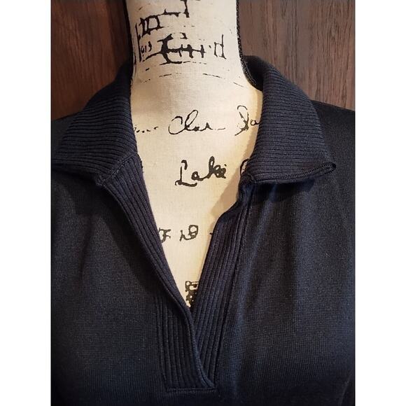 NWT Joe Fresh Long Balloon Sleeve Midi Sweater belted Dress Black Medium NEW - Picture 2 of 7